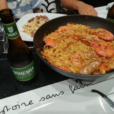 Massa de gambas picantes